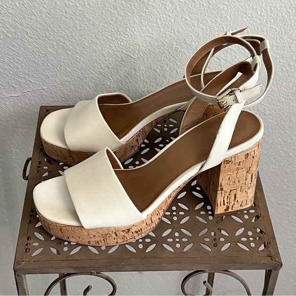 NORDSTROM RACK Adelaide Block Heel Sandals Cork Size 10 - Picture 3 of 4